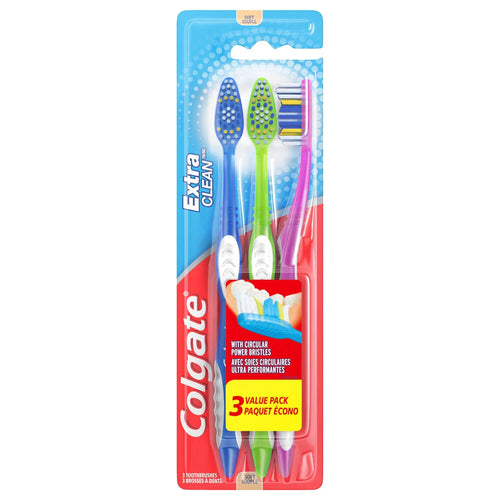 Colgate Extra Clean Toothbrush Soft Bristle 3 ct.