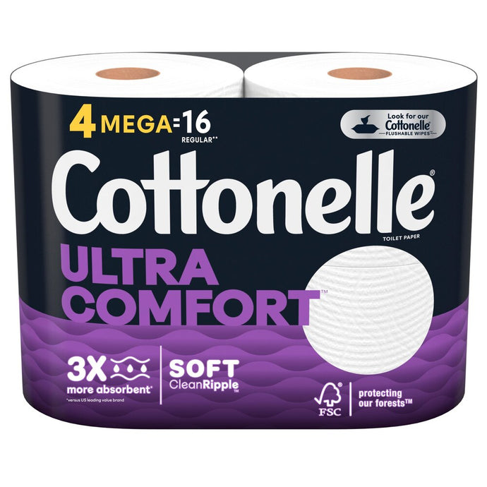 Cottonelle Ultra Comfort Toilet Paper Strong Toilet Tissue 4 Mega Rolls