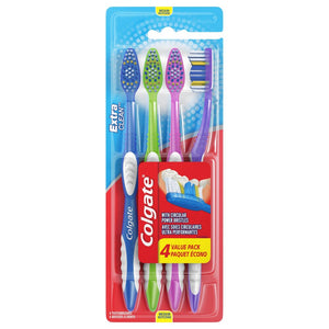 Colgate Extra Clean Toothbrush Medium Bristle 4 pack
