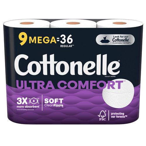 Cottonelle Ultra Comfort Toilet Paper 9 Mega Rolls