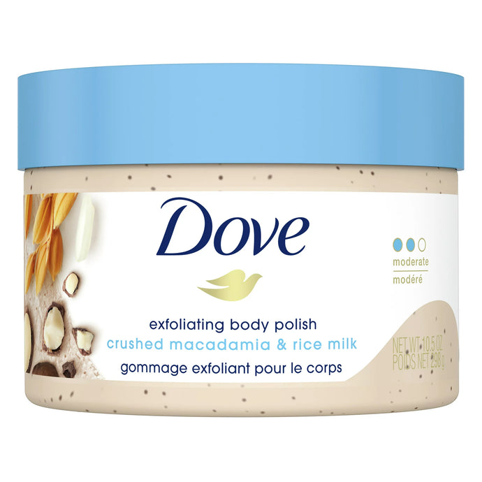 Dove Exfoliating Body Polish Macadamia & Rice Milk 10.5 oz.