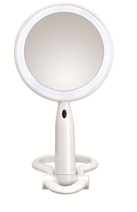 Conair Plastic Double-Sided Lighted Makeup Mirror Lighted Vanity with LED Lights White