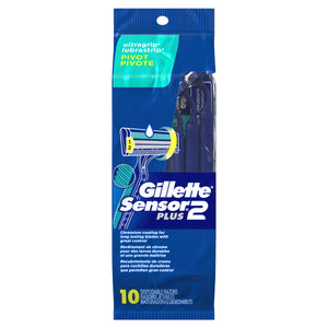 Gillette Sensor2 Plus Disposable Razor Lubrastrip Pivot 10 ct.