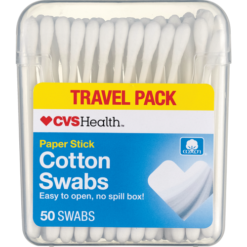 CVS Paper Stick Cotton Swab Travel Pack 50 ct.