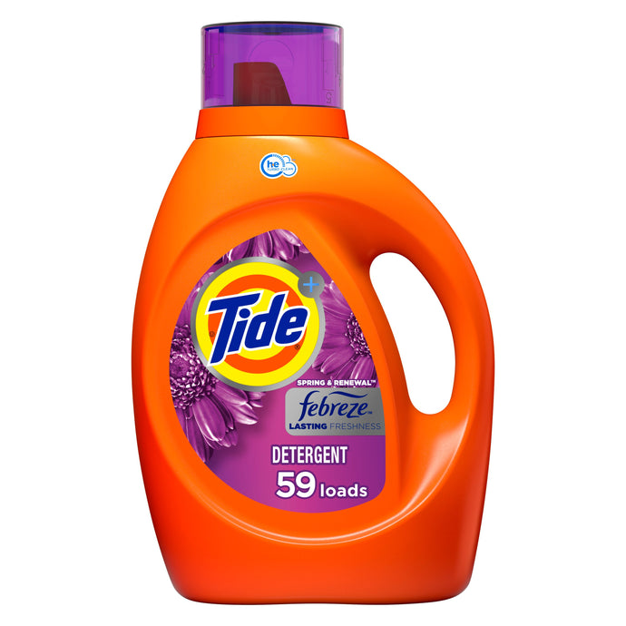 Tide Plus Febreze Freshness Spring & Renewal HE Turbo Clean Liquid Laundry 59 loads 92 oz.