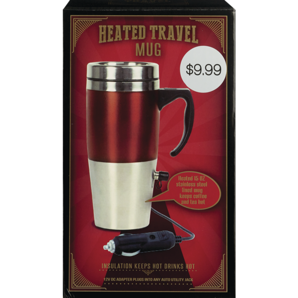 Heated 15 oz. Travel Mug with 12V DC Auto Adapter