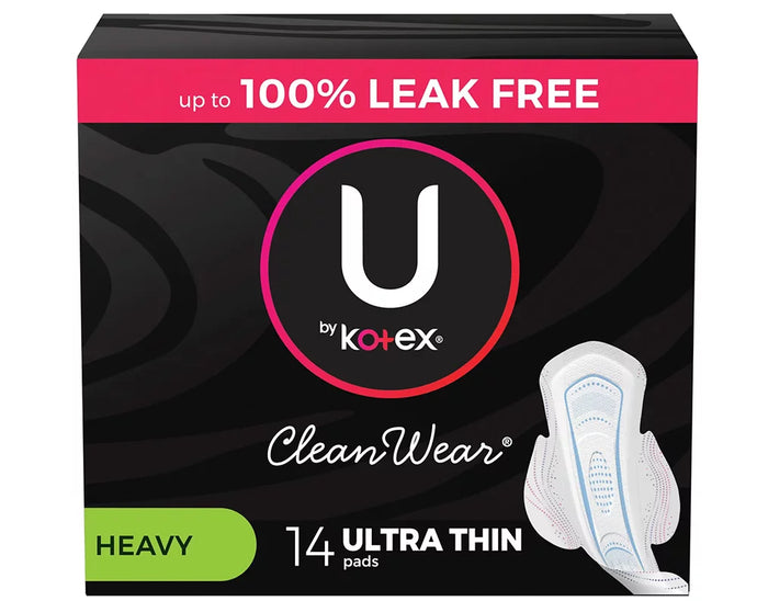 U by Kotex CleanWear Ultra Thin Pads with Wings Heavy 14 ct.