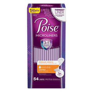 Poise Microliners Incontinence Panty Liners Lightest Absorbency Regular 54 ct.