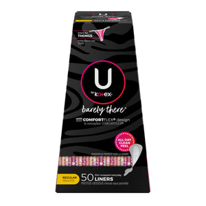 U by Kotex Barely There Liners Thong Light Absorbency Fragrance-Free 50 ct.