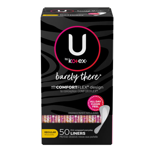U by Kotex Barely There Liners Light Absorbency Regular Fragrance-Free 50 ct.