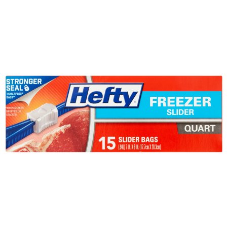 Hefty Slider Bags Freezer Quart 15-17 ct. – The Krazy Coupon Outlet