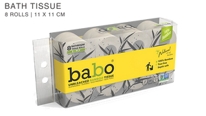 Babo Unbleached Bamboo 3-ply Bath Tissue 8 rolls