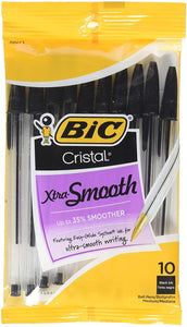 Bic Cristal Xtra Smooth Black ball pens 10 ct.
