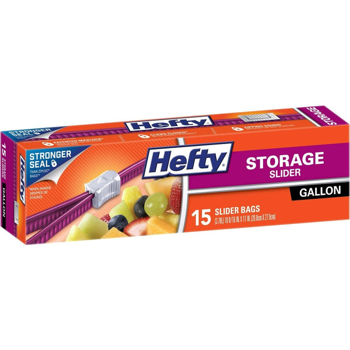 Hefty Slider Bags Storage Gallon 15-17 ct.