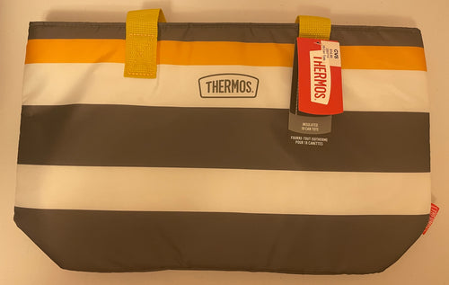 Thermos Insulated 18-can Tote Black, Yellow and White