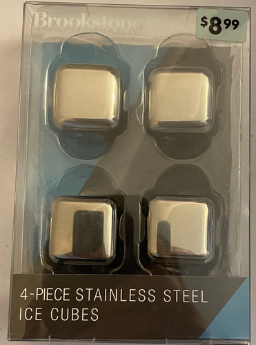 Brookstone 4-piece Stainless Steel Ice Cubes