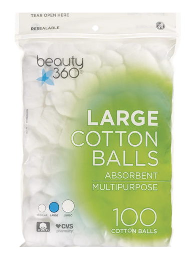 Beauty 360 Large Absorbent Cotton Balls 100 ct.