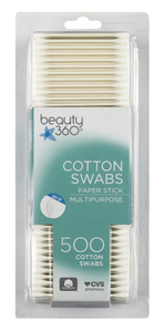 Beauty 360 Soft Tip Cotton Swabs Paper Stick 500 ct.
