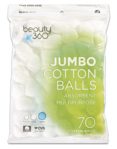Jumbo Cotton Balls for Facial Treatments, Nails and Make-Up Removal,  Applying Tonics & Cleansers, Multi-Purpose Soft Natural Cotton Balls (Jumbo  70