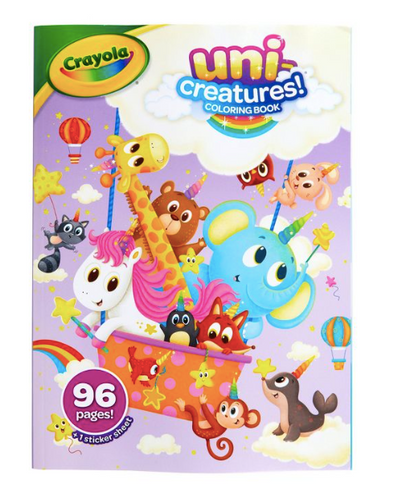 Crayola 96 page Uni-Creatures Coloring Book with Sticker Sheet