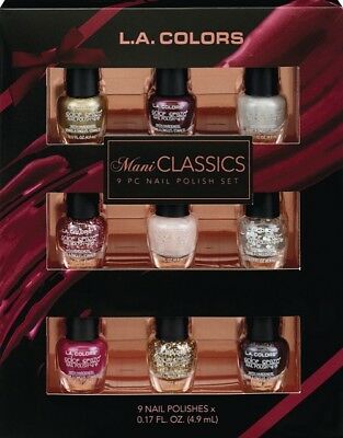 L.A. Colors Mani Classics Nail Polish Gift Set 0.17 oz. 9 ct.